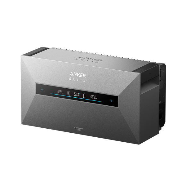 Anker SOLIX Solarbank Max AC Heimspeicher in Frontansicht mit Statusdisplay