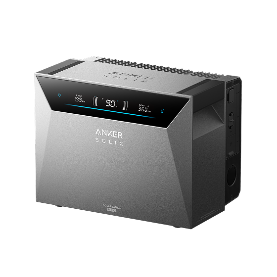 Anker SOLIX Solarbank 4 E5000 Pro Heimspeicher mit Display in Frontansicht